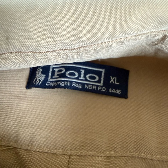 Polo by Ralph Lauren Button-Down Shirt in Light Beige with Navy Pony - Picture 4 of 7